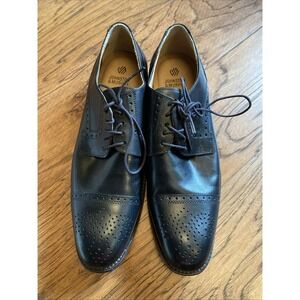 Johnston‎ & Murphy Lewis Black Leather Wingtip Oxford Dress Shoes Men Sz 11.5